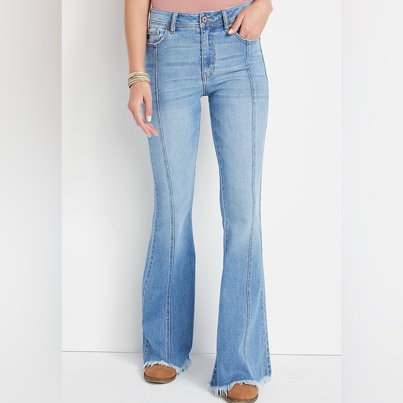 KanCan Flare High Rise Front Seam Jeans - Size 24 - Picture 1 of 7